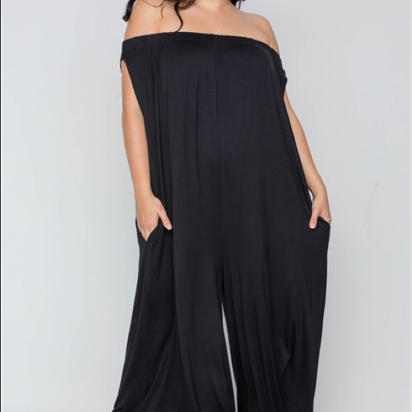 2X Plus Size Black Baggy Jumpsuit Romper - Picture 4 of 8